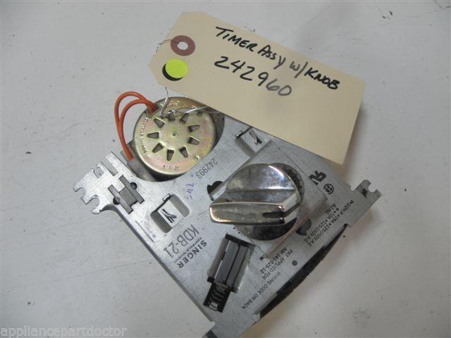KITCHEN AID DISHWASHER 242960 TIMER W/ KNOB USED PART ASSEMBLY KITCHEN AID DISHWASHER 242960 TIMER W/ KNOB USED PART ASSEMBLY